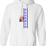 Classic Mini Cooper Hoodie - Retro Graphic Pullover Hoodie for Men & Women - White