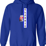 Classic Mini Cooper Hoodie - Retro Graphic Pullover Hoodie for Men & Women - Blue