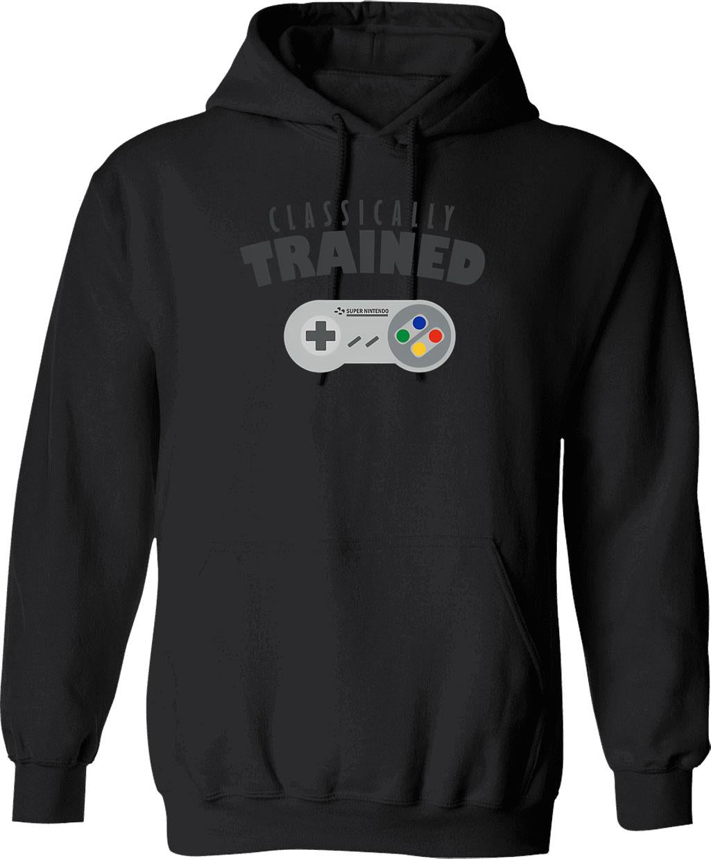Classically Trained (1) Hoodie - Retro Graphic Pullover Hoodie for Men & Women - Black