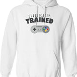Classically Trained (1) Hoodie - Retro Graphic Pullover Hoodie for Men & Women - White