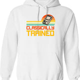 Classically Trained (2) Hoodie - Retro Graphic Pullover Hoodie for Men & Women - White