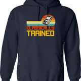 Classically Trained (2) Hoodie - Retro Graphic Pullover Hoodie for Men & Women - Navy