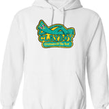 Clayboy -distressed- Hoodie - Retro Graphic Pullover Hoodie for Men & Women - White