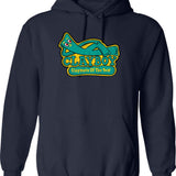 Clayboy -distressed- Hoodie - Retro Graphic Pullover Hoodie for Men & Women - Navy