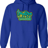 Clayboy -distressed- Hoodie - Retro Graphic Pullover Hoodie for Men & Women - Blue