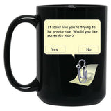 Clippy Black Coffee Mug, Gift Coffee Mug - Black