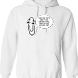 Clippy Hoodie - Retro Graphic Pullover Hoodie for Men & Women - White