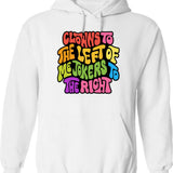 Clowns And Jokers Word Art Hoodie - Retro Graphic Pullover Hoodie for Men & Women - White