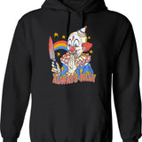 Clowns Are Silly Hoodie - Retro Graphic Pullover Hoodie for Men & Women - Black