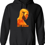 Clubber Lang Hey Woman Hoodie - Retro Graphic Pullover Hoodie for Men & Women - Black