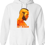 Clubber Lang Hey Woman Hoodie - Retro Graphic Pullover Hoodie for Men & Women - White