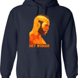 Clubber Lang Hey Woman Hoodie - Retro Graphic Pullover Hoodie for Men & Women - Navy