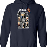 Clue Movie (1) Hoodie - Retro Graphic Pullover Hoodie for Men & Women - Navy