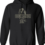 Cock Punch Hoodie - Retro Graphic Pullover Hoodie for Men & Women - Black