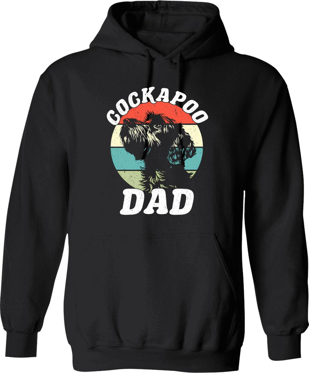 Cockapoo Dad Dog Funny Father's Day Retro Vintage Hoodie - Black