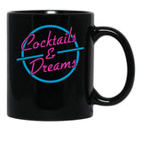 Cocktails Dreams Black Coffee Mug, Gift Coffee Mug - Black