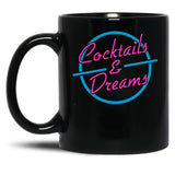 Cocktails Dreams Black Coffee Mug, Gift Coffee Mug