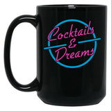 Cocktails Dreams Black Coffee Mug, Gift Coffee Mug - Black