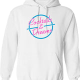 Cocktails Dreams Graphic Pullover Hoodie - White