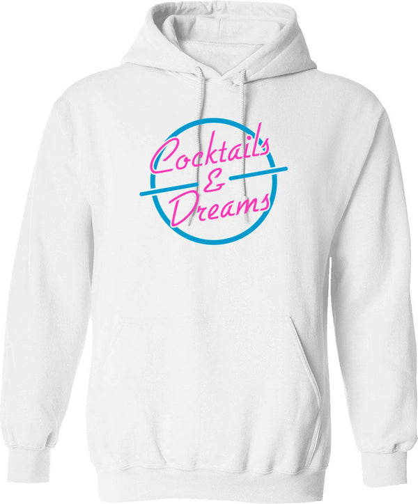 Cocktails Dreams Graphic Pullover Hoodie - White