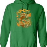 Coffecalypse Hoodie - Retro Graphic Pullover Hoodie for Men & Women - Green