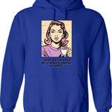 Coffee Can't Fix Stupid Hoodie - Retro Graphic Pullover Hoodie for Men & Women - Blue