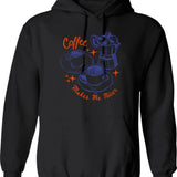 Coffee Makes Me Nicer Funny Retro Caffeine Addict Hoodie - Black