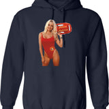 Colection Pmela Anderson Hoodie - Retro Graphic Pullover Hoodie for Men & Women - Navy