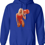 Colection Pmela Anderson Hoodie - Retro Graphic Pullover Hoodie for Men & Women - Blue