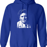 Columbo Portrait Graphic Pullover Hoodie - Blue