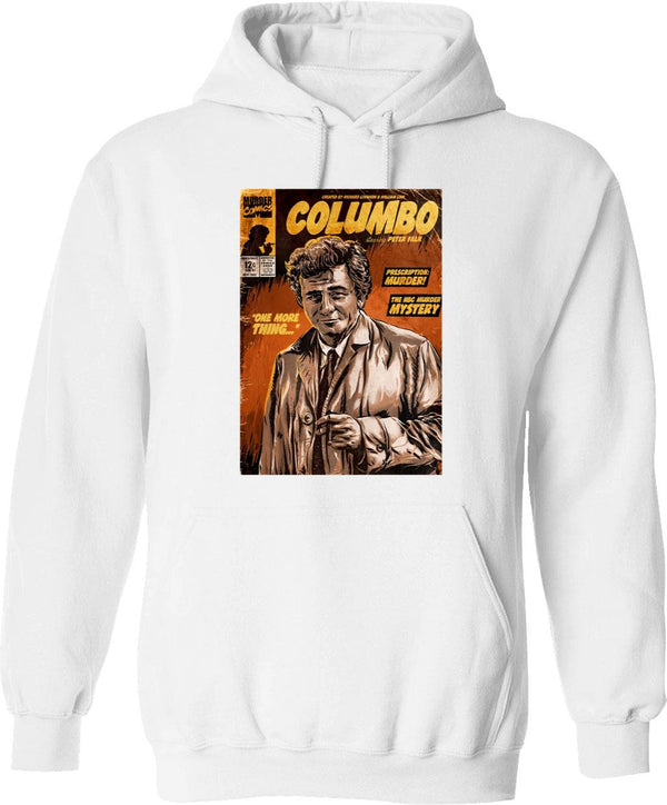 Columbo Tv Show Comic Graphic Pullover Hoodie - White