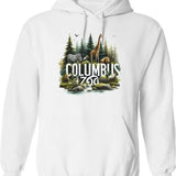 Columbus Zoo Hoodie - Retro Graphic Pullover Hoodie for Men & Women - White