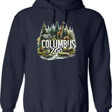 Columbus Zoo Hoodie - Retro Graphic Pullover Hoodie for Men & Women - Navy