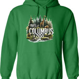 Columbus Zoo Hoodie - Retro Graphic Pullover Hoodie for Men & Women - Green