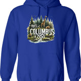 Columbus Zoo Hoodie - Retro Graphic Pullover Hoodie for Men & Women - Blue
