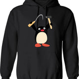 Communist Pingu Hammer And Sickle Meme Hoodie - Black