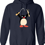 Communist Pingu Hammer And Sickle Meme Hoodie - Navy