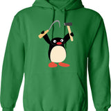 Communist Pingu Hammer And Sickle Meme Hoodie - Green