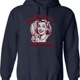 Completely Unhinged Retro Dark Humor Design Hoodie - Navy