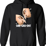 Congruent Hoodie - Retro Graphic Pullover Hoodie for Men & Women - Black