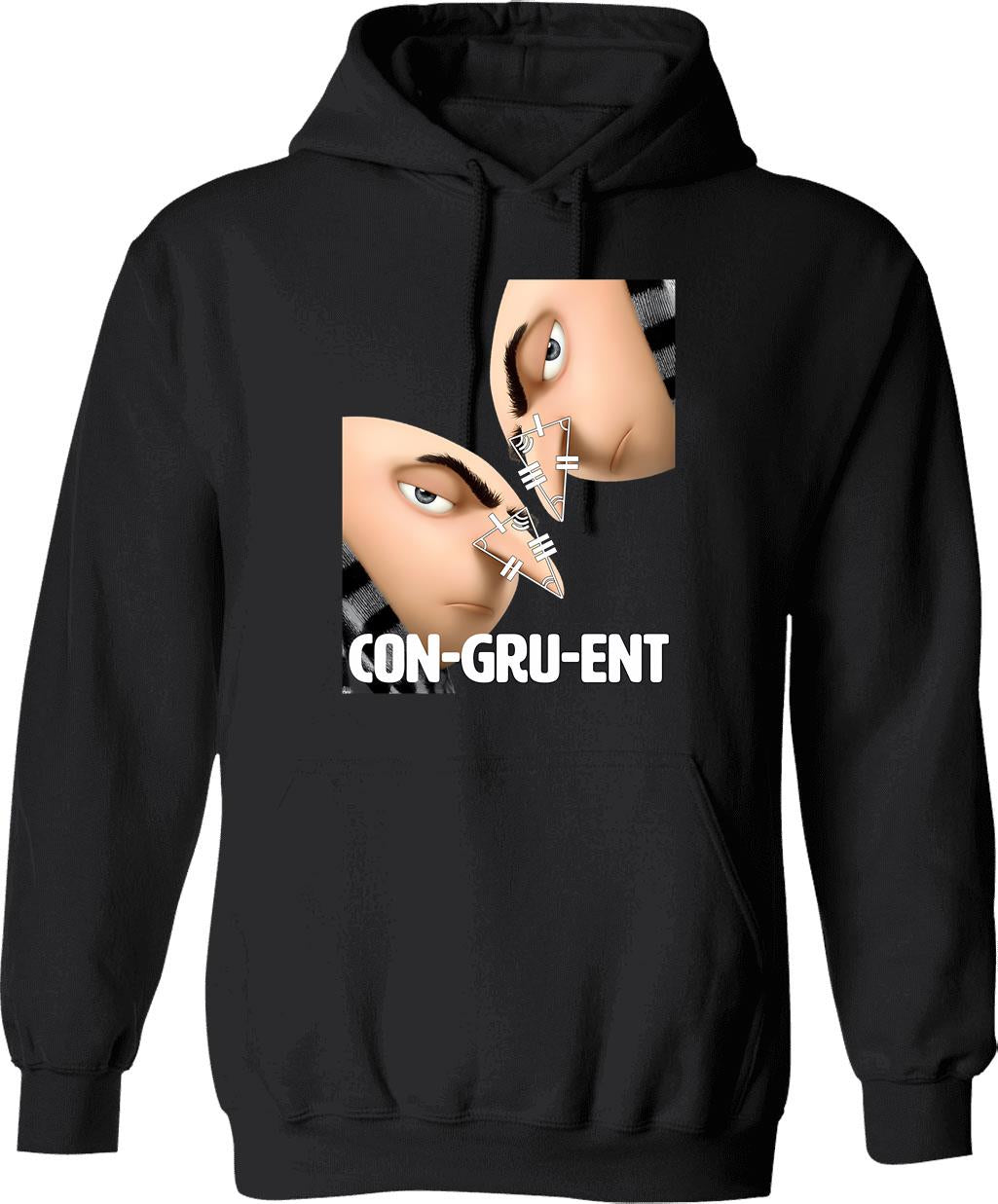 Congruent Hoodie - Retro Graphic Pullover Hoodie for Men & Women - Black