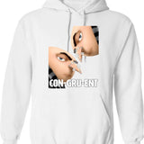 Congruent Hoodie - Retro Graphic Pullover Hoodie for Men & Women - White