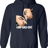 Congruent Hoodie - Retro Graphic Pullover Hoodie for Men & Women - Navy