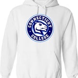 Connecticut College Hoodie - Retro Graphic Pullover Hoodie for Men & Women - White