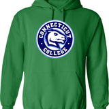 Connecticut College Hoodie - Retro Graphic Pullover Hoodie for Men & Women - Green
