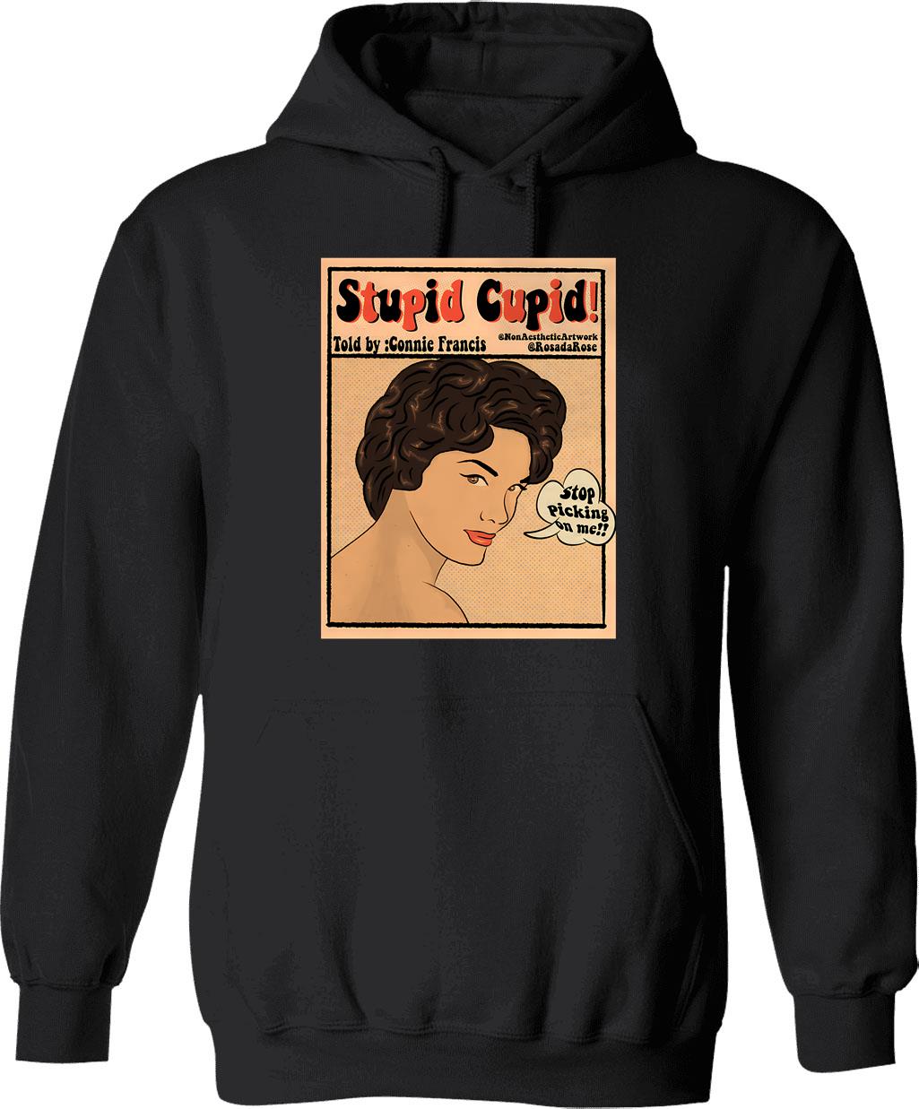Connie Francis Hoodie - Retro Graphic Pullover Hoodie for Men & Women - Black