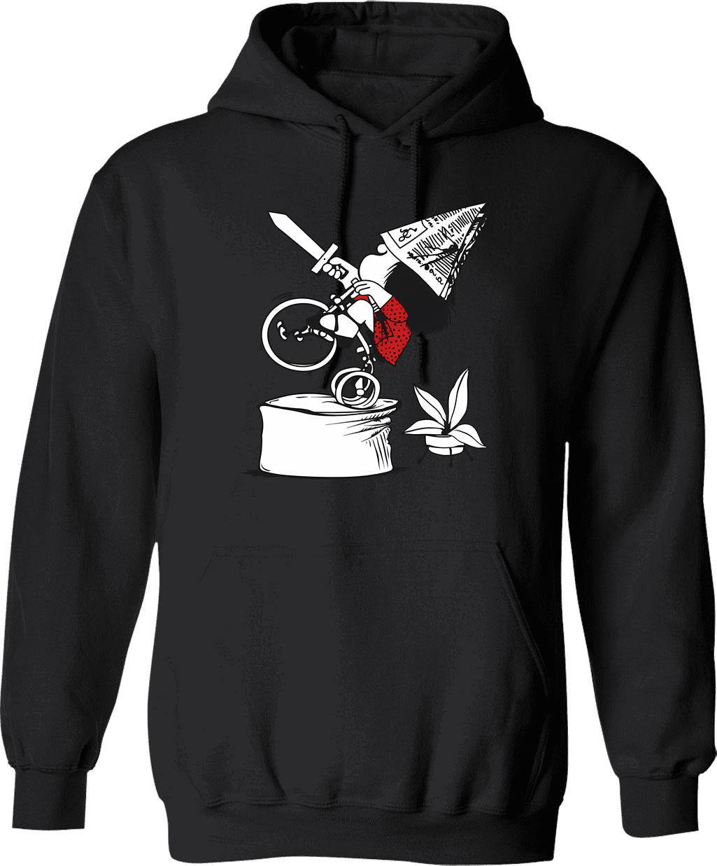 Conqueror Hoodie - Retro Graphic Pullover Hoodie for Men & Women - Black