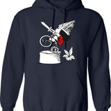 Conqueror Hoodie - Retro Graphic Pullover Hoodie for Men & Women - Navy