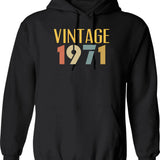 Cool 1971 Bday Hoodie Funny Vintage 54th Birthday Gift For Women Men - Black
