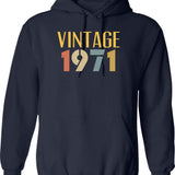 Cool 1971 Bday Hoodie Funny Vintage 54th Birthday Gift For Women Men - Navy